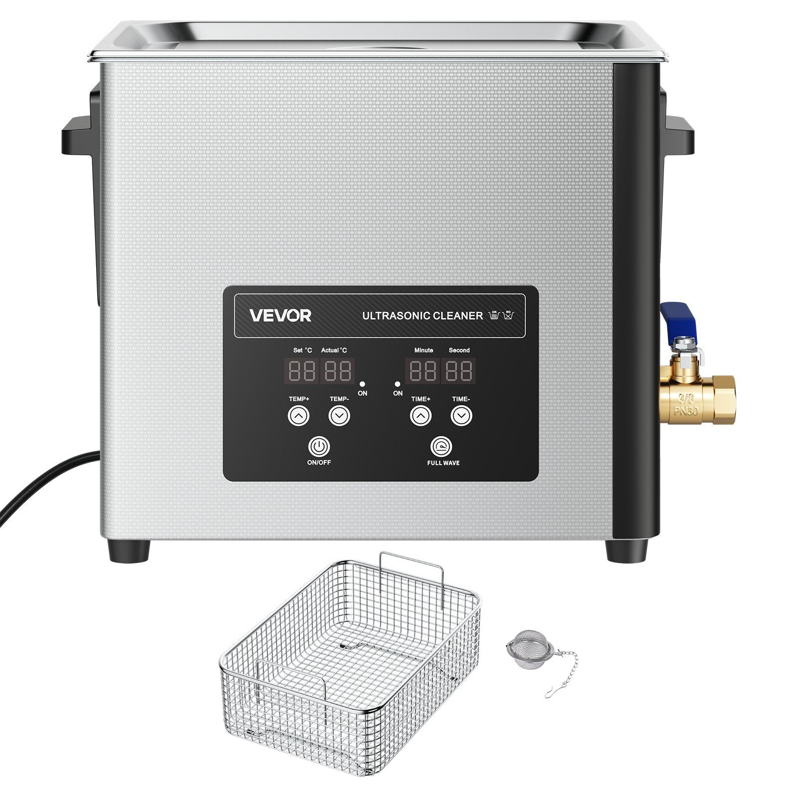 10L Ultrasonic Cleaner, Professional Ultrasonic Cleaner Machine with Cleaning Basket & Digital Display, 180W V952-SXJJKCSBQXJ1SKJLQ001V3