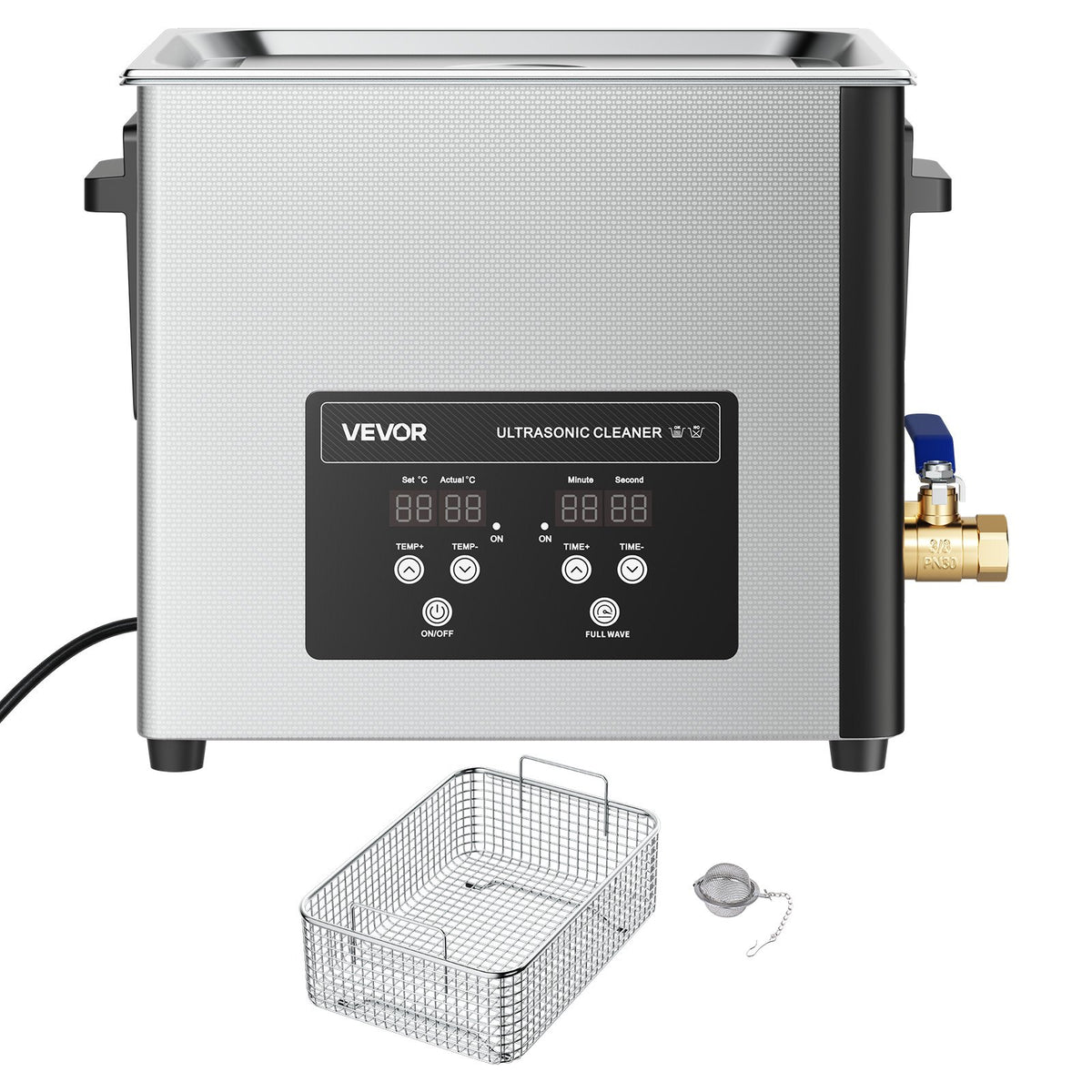 10L Ultrasonic Cleaner, Professional Ultrasonic Cleaner Machine with Cleaning Basket & Digital Display, 180W V952-SXJJKCSBQXJ1SKJLQ001V3