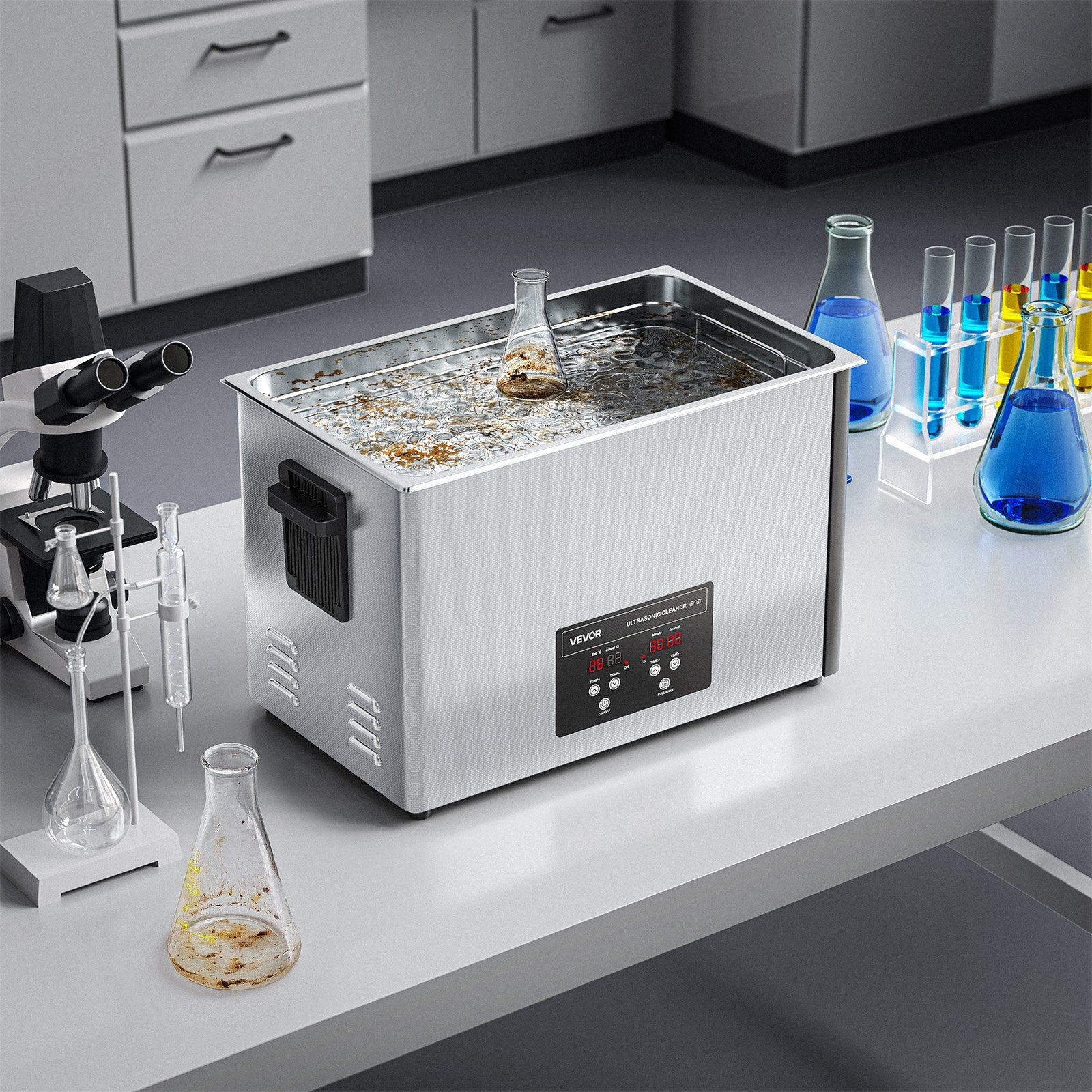 30L Ultrasonic Cleaner, Professional Ultrasonic Cleaner Machine with Cleaning Basket & Digital Display, 480W V952-SXJJKCSBQXJ38E4T5001V3
