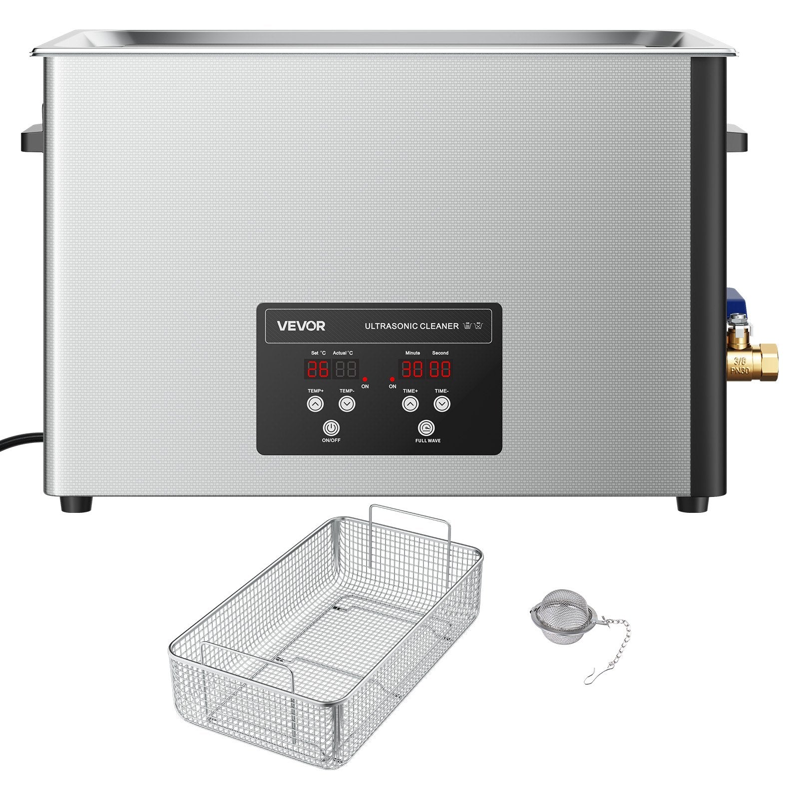 30L Ultrasonic Cleaner, Professional Ultrasonic Cleaner Machine with Cleaning Basket & Digital Display, 480W V952-SXJJKCSBQXJ38E4T5001V3