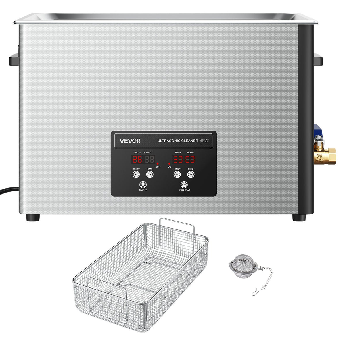 30L Ultrasonic Cleaner, Professional Ultrasonic Cleaner Machine with Cleaning Basket & Digital Display, 480W V952-SXJJKCSBQXJ38E4T5001V3