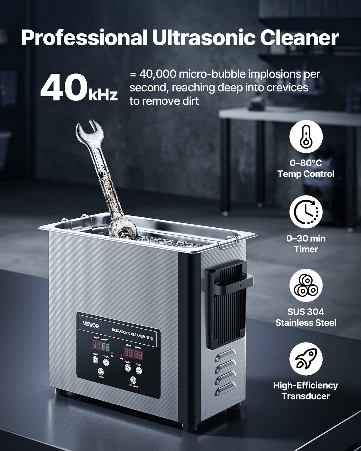6L Ultrasonic Cleaner, Professional Ultrasonic Cleaner Machine with Cleaning Basket & Digital Display, 120W V952-SXJJKCSBQXJ6G06TW001V3