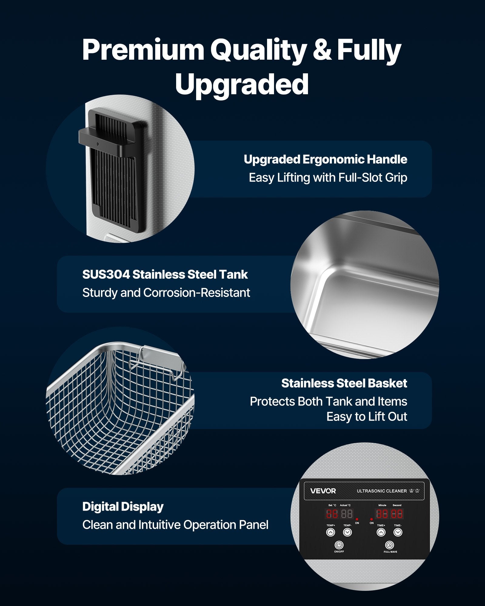 6L Ultrasonic Cleaner, Professional Ultrasonic Cleaner Machine with Cleaning Basket & Digital Display, 120W V952-SXJJKCSBQXJ6G06TW001V3