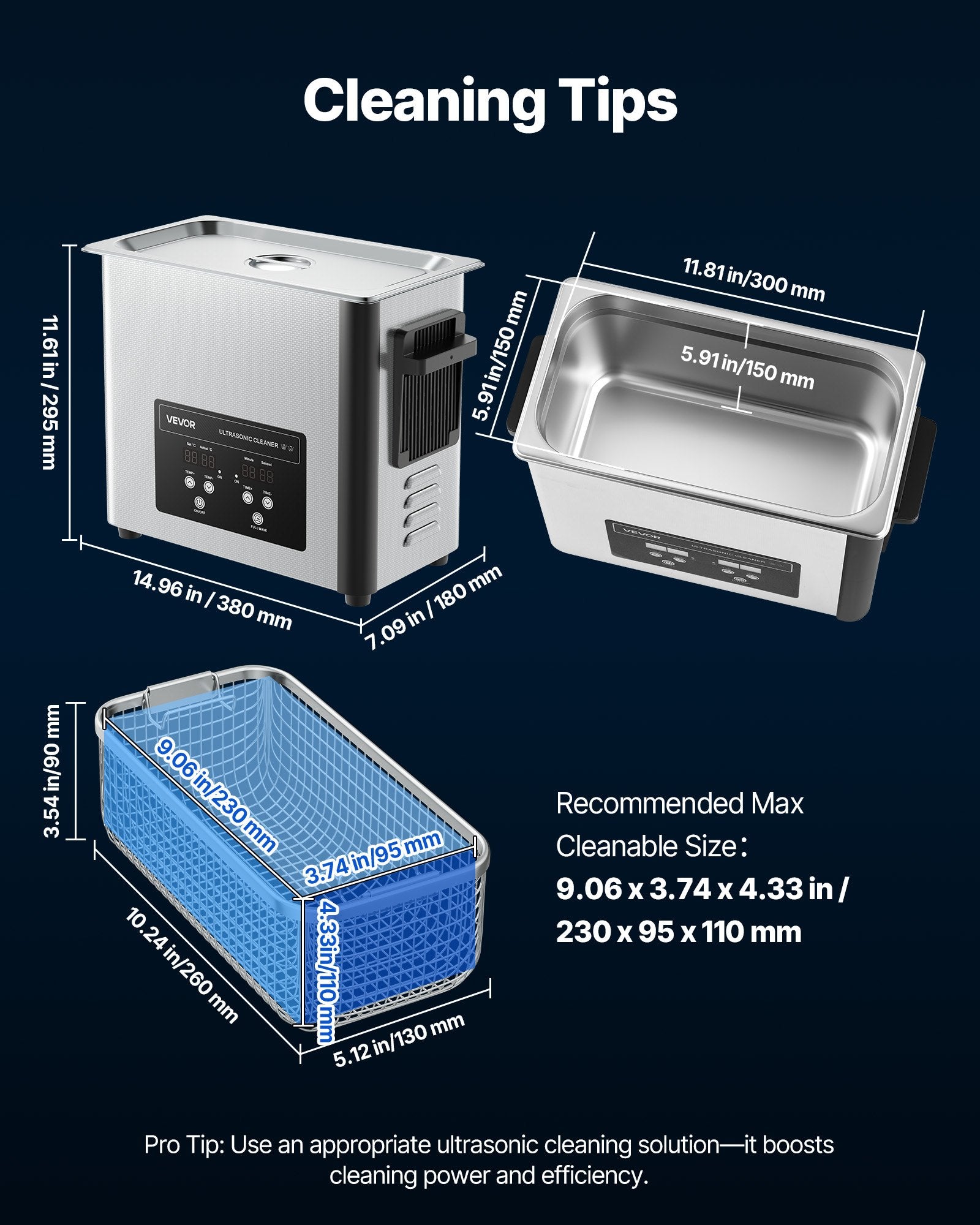 6L Ultrasonic Cleaner, Professional Ultrasonic Cleaner Machine with Cleaning Basket & Digital Display, 120W V952-SXJJKCSBQXJ6G06TW001V3