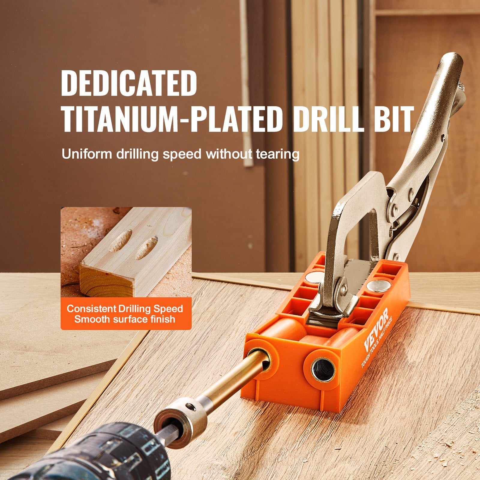 Pocket Hole Jig, 56 Pcs Mini Jig Pocket Hole System with C-clamp, Step Drill, Wrench, Drill Stop Ring, Square V952-SXKKJPJJQMINIQHP4V0