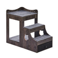 Pet Bunk Bed with Stairs Dog/Cat Window Perch with Storage Indoor Gray V952-SXPSCWSCCHSX8A3BCV0