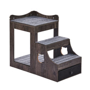 Pet Bunk Bed with Stairs Dog/Cat Window Perch with Storage Indoor Gray V952-SXPSCWSCCHSX8A3BCV0