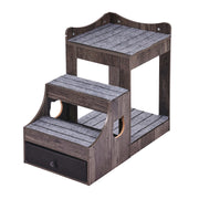 Pet Bunk Bed with Stairs Dog/Cat Window Perch with Storage Indoor Gray V952-SXPSCWSCCHSX8A3BCV0