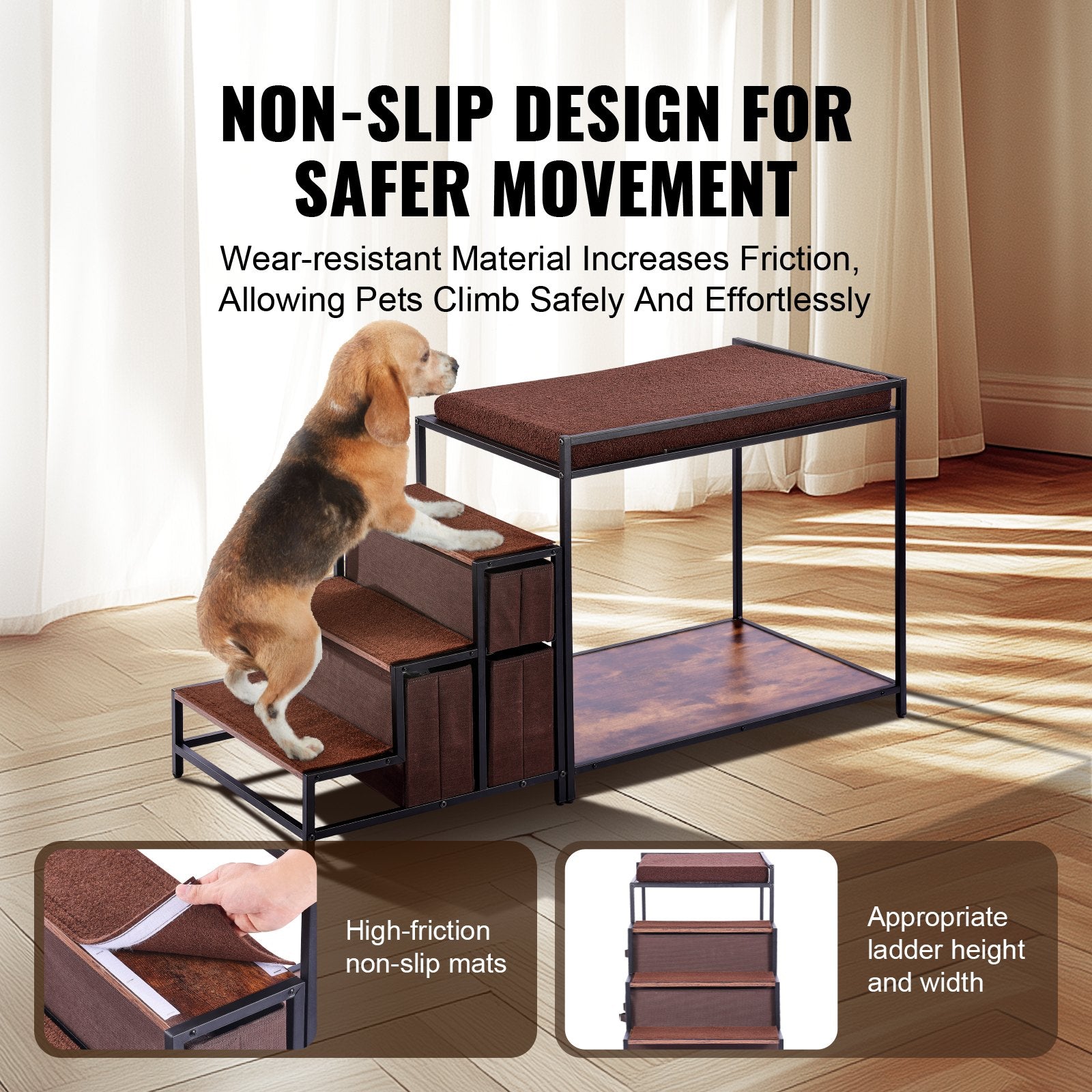 Pet Bunk Bed Dog/Cat Window Perch with Stairs Storage Medium Size V952-SXPSCWSCCJSHNVDLLV0