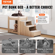 Pet Bunk Bed with Stairs Dog/Cat Window Perch for Bedside Indoor Use V952-SXPSCWSCCMSXZWKQXV0