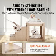 Pet Bunk Bed with Stairs Dog/Cat Window Perch for Bedside Indoor Use V952-SXPSCWSCCMSXZWKQXV0