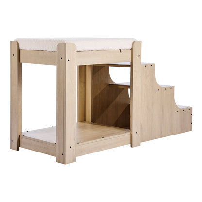 Pet Bunk Bed with Stairs Dog/Cat Window Perch for Bedside Indoor Use V952-SXPSCWSCCMSXZWKQXV0