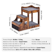 Pet Bunk Bed with Stairs Dog/Cat Window Perch with Storage Indoor Brown V952-SXPSCWSCCZSXMPZCPV0
