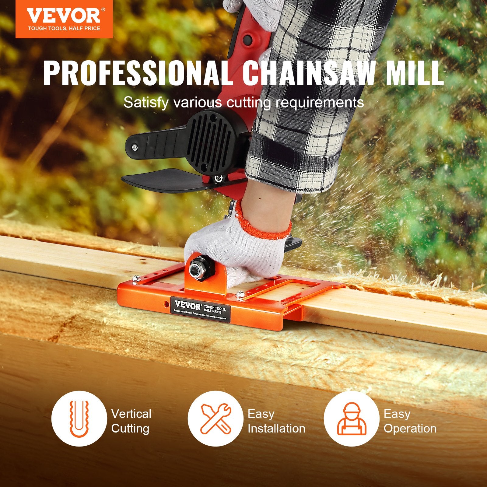 Chainsaw Mill, Vertical Lumber Cutting Guide with 5.1-15.2cm Cutting Width, Cast Iron Portable Timber V952-SXQGLJZJPSKDJQUBRV0