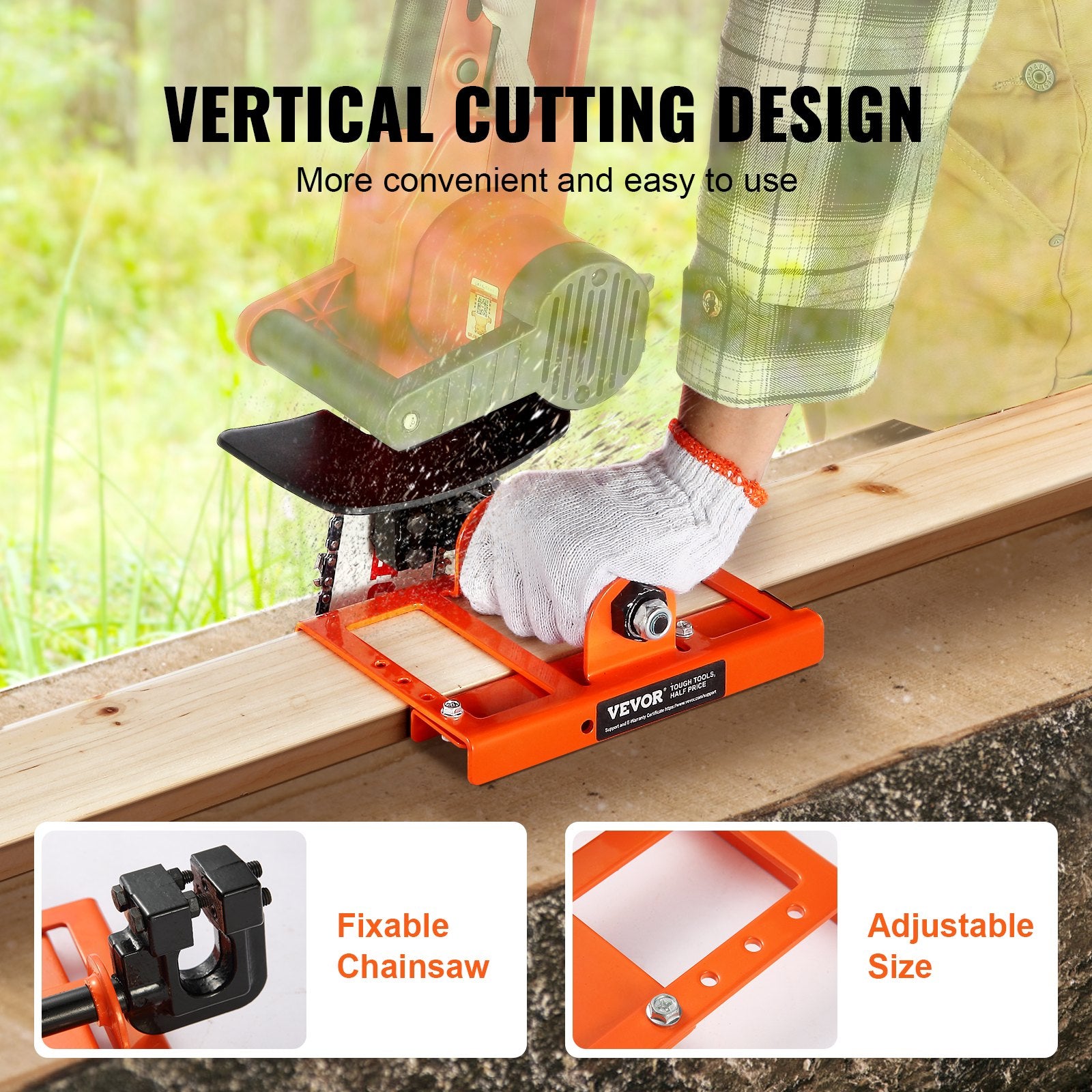 Chainsaw Mill, Vertical Lumber Cutting Guide with 5.1-15.2cm Cutting Width, Cast Iron Portable Timber V952-SXQGLJZJPSKDJQUBRV0