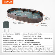 Sandbox with Cover, 72 x 41.5 x 9.1 in Oval Sand Box, HDPE Sand Pit with 4 Corner Seating and Bottom Liner, V952-SXSLTYXJCK00EEGPJV0
