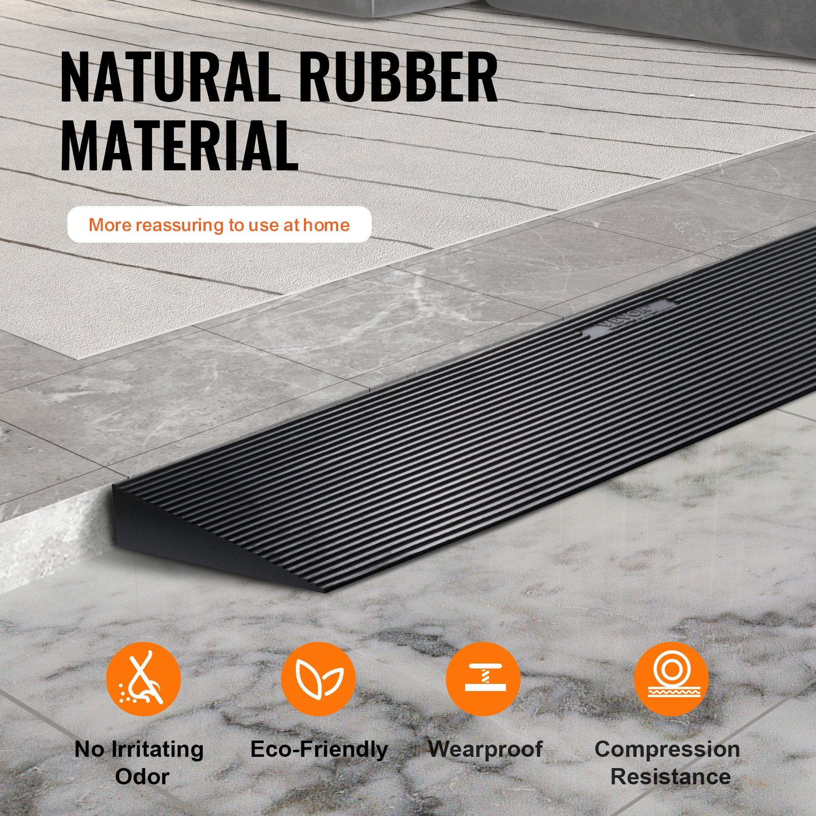 4 cm Rise Cuttable Threshold Ramp for Sweeping Robot, 90 cm Wide Natural Rubber Wheelchair Ramp, Non-Slip V952-SXSNLYPDGB1351X9MV0