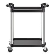 Utility Cart, 300 lbs Load Capacity, 2-tier Utility Plastic Cart with 360 degrees Swivel Wheels (2 with V952-SXSYTCZHHS2CIXC11V0