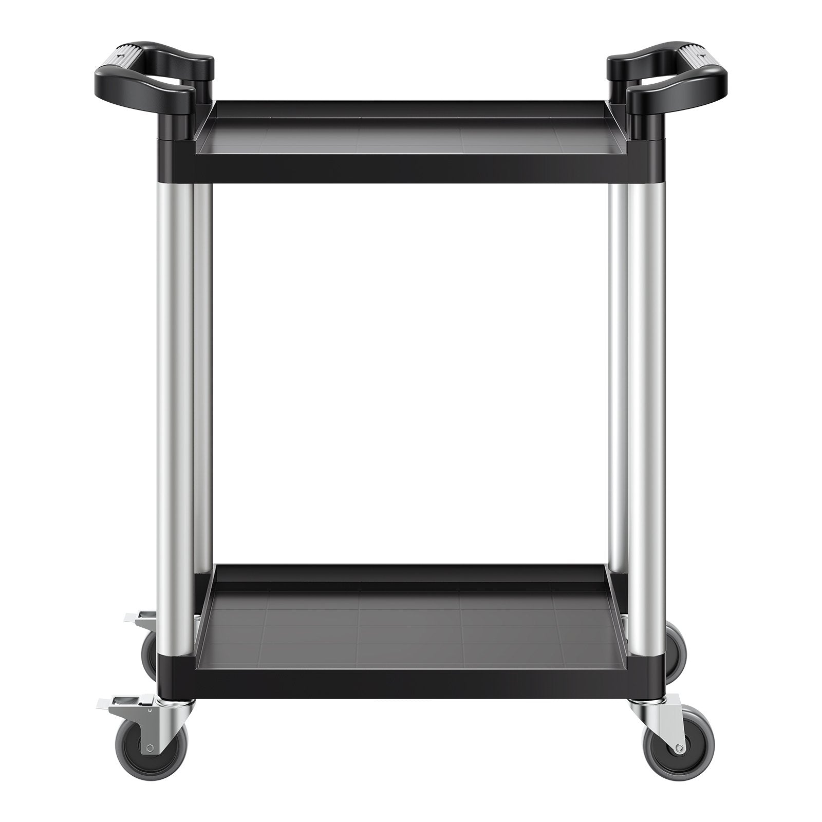 Utility Cart, 300 lbs Load Capacity, 2-tier Utility Plastic Cart with 360 degrees Swivel Wheels (2 with V952-SXSYTCZHHS2CIXC11V0