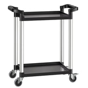 Utility Cart, 300 lbs Load Capacity, 2-tier Utility Plastic Cart with 360 degrees Swivel Wheels (2 with V952-SXSYTCZHHS2CIXC11V0