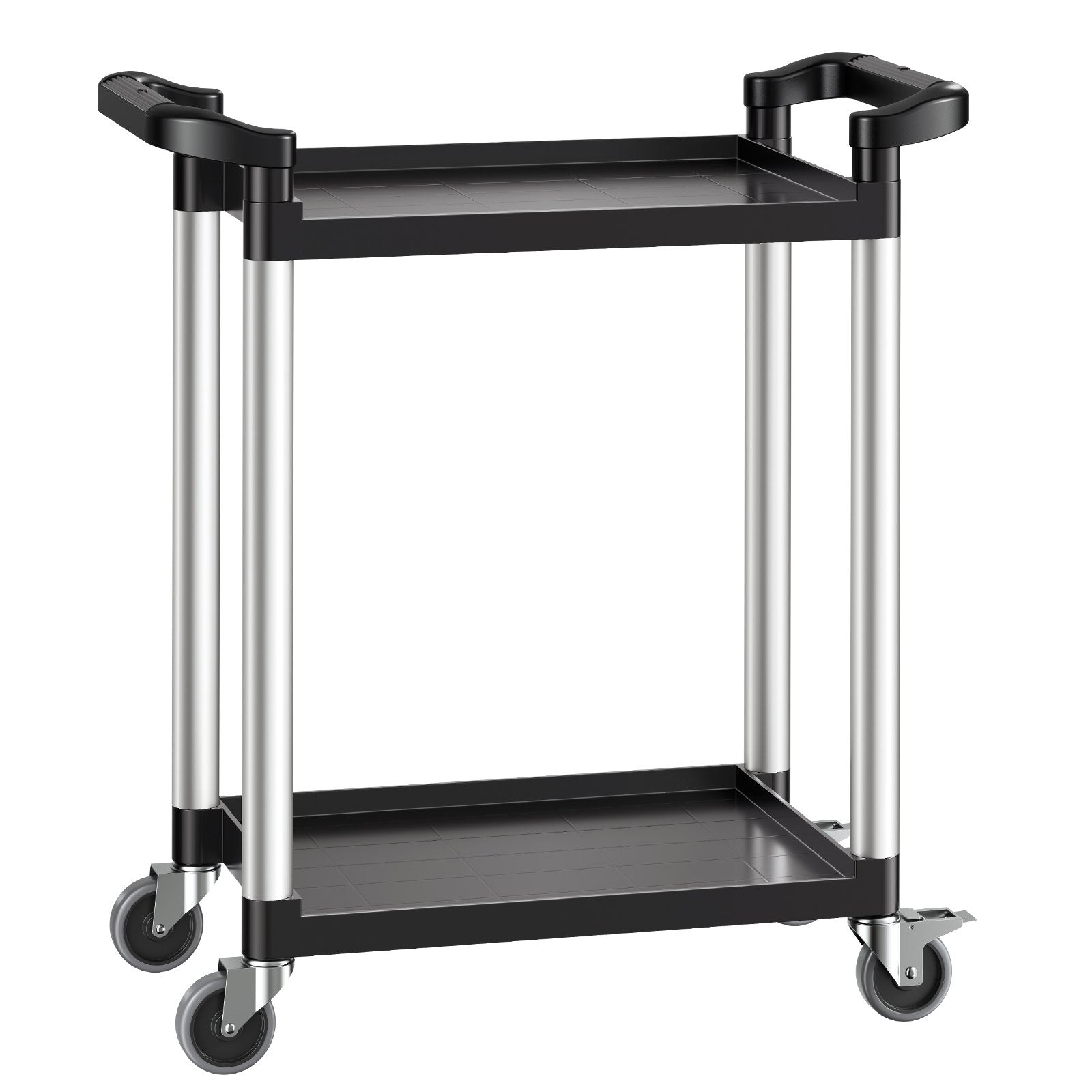 Utility Cart, 300 lbs Load Capacity, 2-tier Utility Plastic Cart with 360 degrees Swivel Wheels (2 with V952-SXSYTCZHHS2CIXC11V0