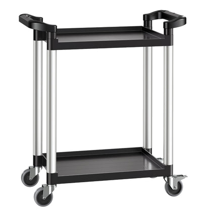 Utility Cart, 300 lbs Load Capacity, 2-tier Utility Plastic Cart with 360 degrees Swivel Wheels (2 with V952-SXSYTCZHHS2CIXC11V0