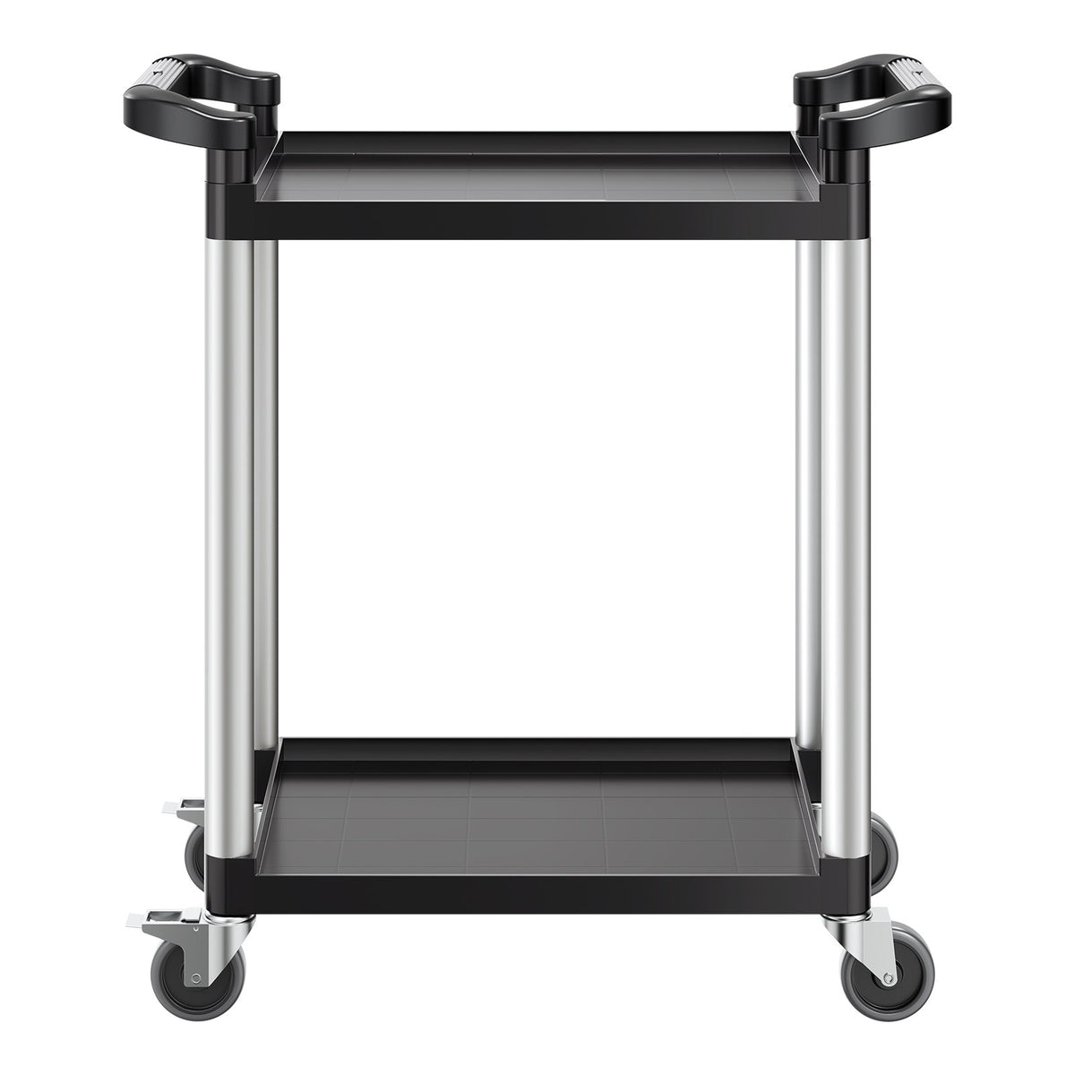 Utility Cart, 300 lbs Load Capacity, 2-tier Utility Plastic Cart with 360 degrees Swivel Wheels (2 with V952-SXSYTCZHHS2CIXC11V0