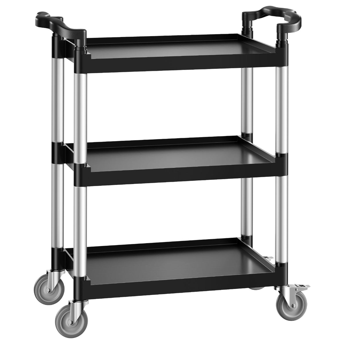 Utility Cart, 300 lbs Load Capacity, 3-tier Utility Plastic Cart with 360 degrees Swivel Wheels (2 with V952-SXSYTCZHHS3C7ALPWV0