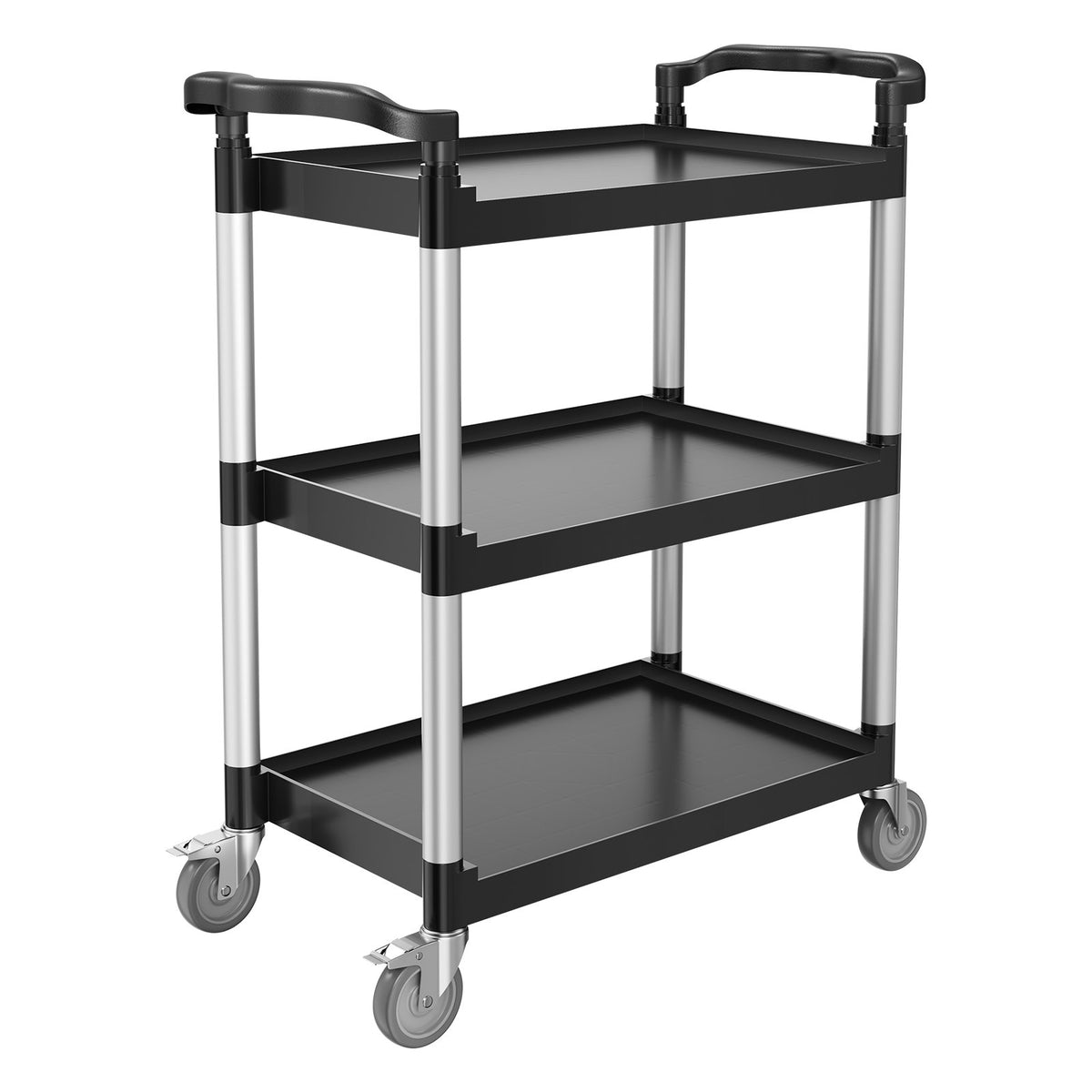 Utility Cart, 300 lbs Load Capacity, 3-tier Utility Plastic Cart with 360 degrees Swivel Wheels (2 with V952-SXSYTCZHHS3C7ALPWV0
