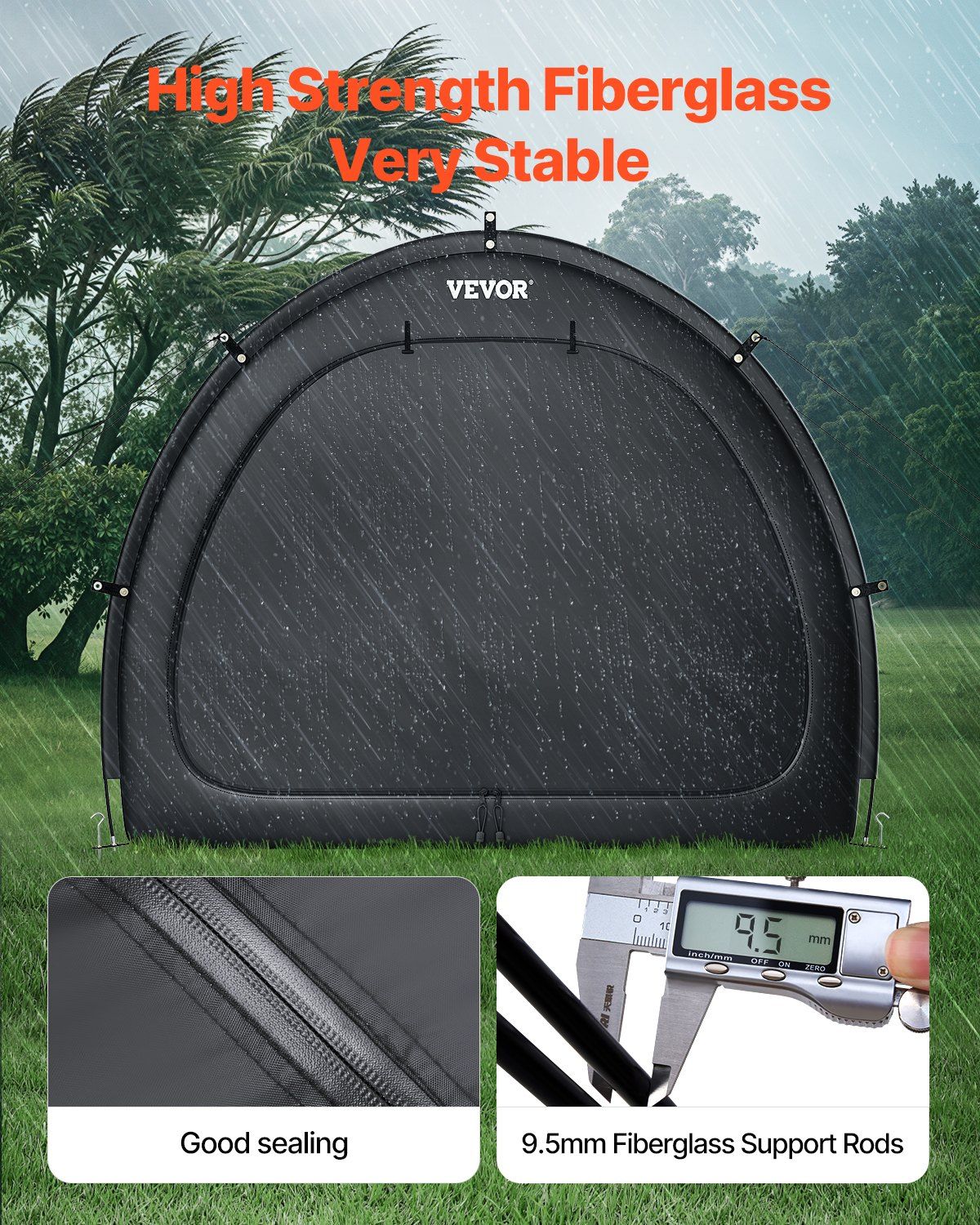 Bike Storage Tent, 1 to 2 Bikes, Outdoor Spacious Bike Storage Tent with Ventilated Window, Waterproof V952-SXZXCP566626RM5G2V0