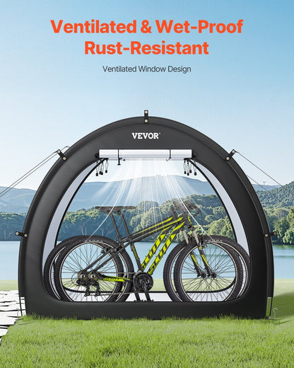 Bike Storage Tent, 1 to 2 Bikes, Outdoor Spacious Bike Storage Tent with Ventilated Window, Waterproof V952-SXZXCP566626RM5G2V0