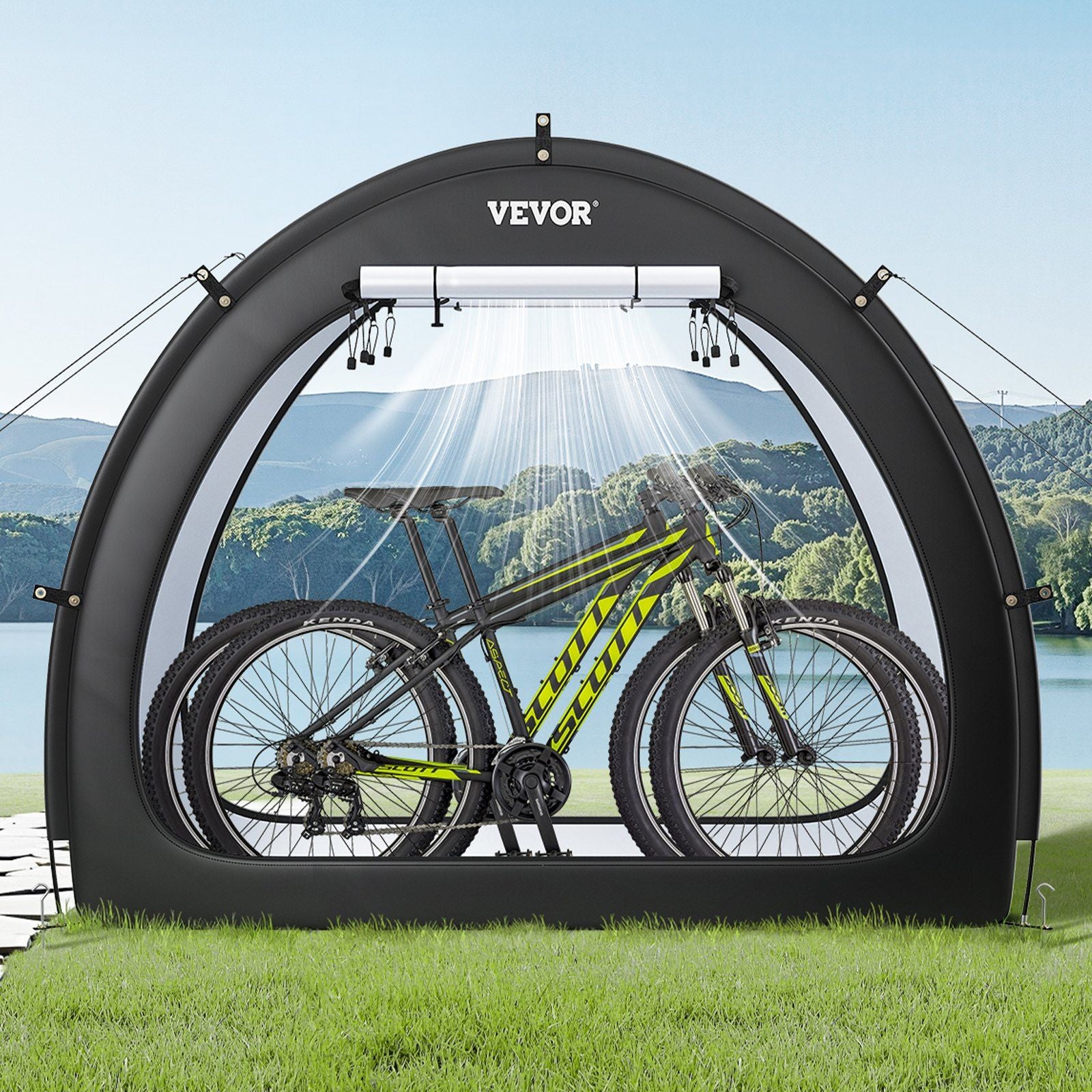 Bike Storage Tent, 1 to 2 Bikes, Outdoor Spacious Bike Storage Tent with Ventilated Window, Waterproof V952-SXZXCP566626RM5G2V0
