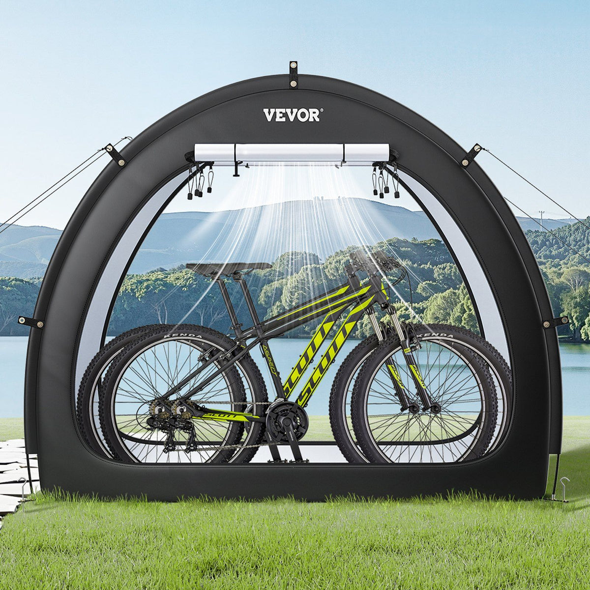 Bike Storage Tent, 1 to 2 Bikes, Outdoor Spacious Bike Storage Tent with Ventilated Window, Waterproof V952-SXZXCP566626RM5G2V0