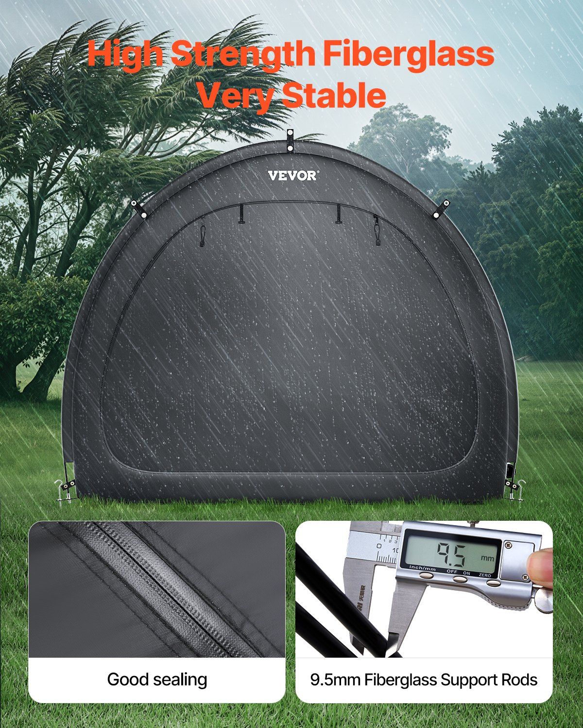 Bike Storage Tent, 4 to 5 Bikes, Outdoor Spacious Bike Storage Tent with Ventilated Window, Waterproof V952-SXZXCP5675FTAJLWBV0