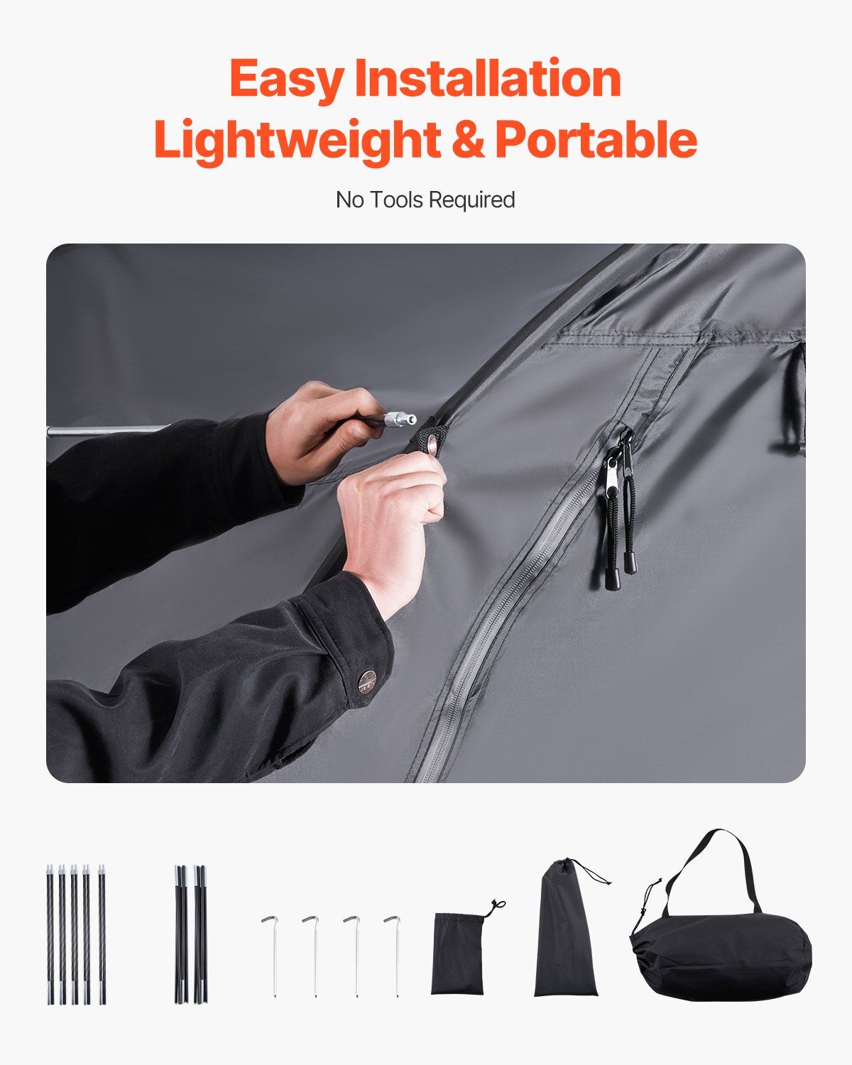 Bike Storage Tent, 4 to 5 Bikes, Outdoor Spacious Bike Storage Tent with Ventilated Window, Waterproof V952-SXZXCP5675FTAJLWBV0