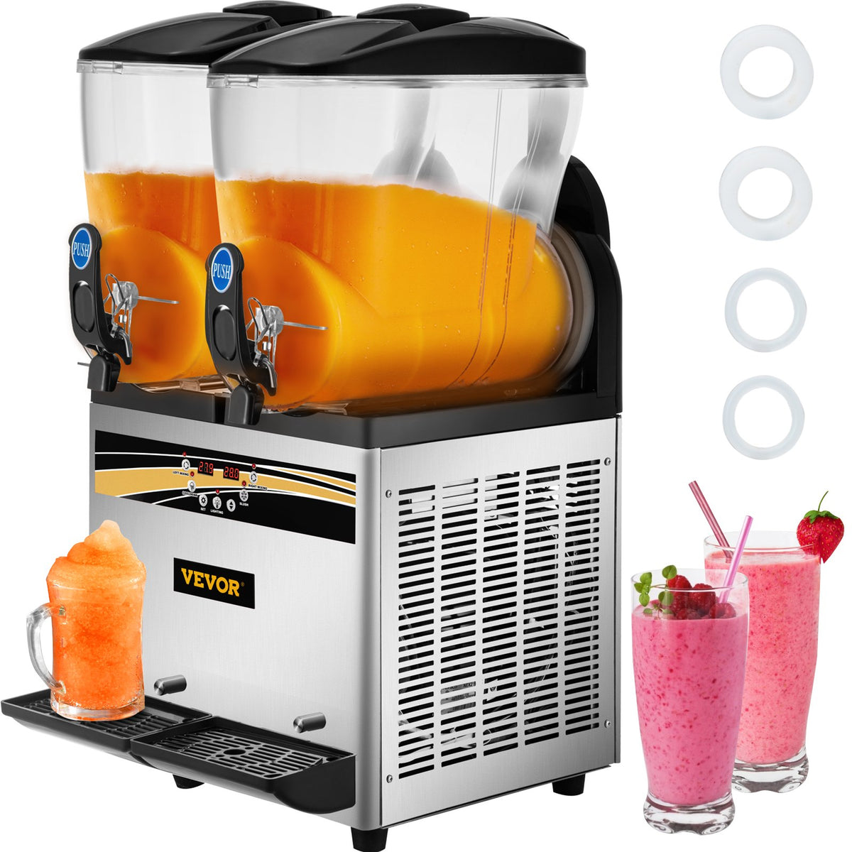 Commercial Slush Machine Margarita Slush Maker 2x15L Frozen Drink Machine V952-SY15L800W220VNTYYV3