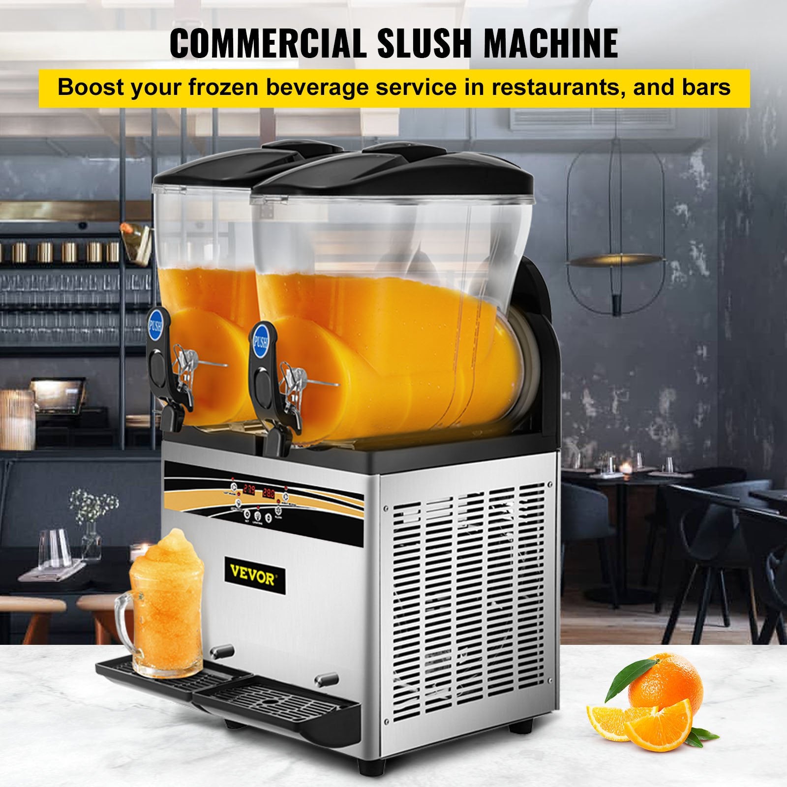 Commercial Slush Machine Margarita Slush Maker 2x15L Frozen Drink Machine V952-SY15L800W220VNTYYV3