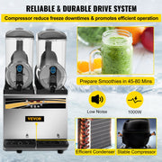 Commercial Slush Machine Margarita Slush Maker 2x15L Frozen Drink Machine V952-SY15L800W220VNTYYV3