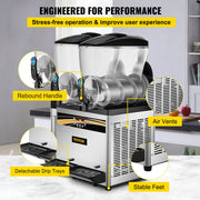 Commercial Slush Machine Margarita Slush Maker 2x15L Frozen Drink Machine V952-SY15L800W220VNTYYV3