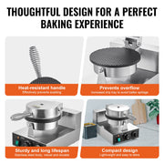 Electric Ice Cream Cone Maker, Commercial 1230W Waffle Cone Machine, Non-Stick Stainless Steel Egg Roll Mold, V952-SYBJLTTHFBJDEUE83V3