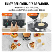 Electric Ice Cream Cone Maker, Commercial 1230W Waffle Cone Machine, Non-Stick Stainless Steel Egg Roll Mold, V952-SYBJLTTHFBJDEUE83V3