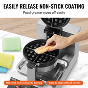 Commercial Waffle Maker, 1300W Round Waffle Baker Machine, Non-Stick Stainless Steel Belgian Waffle Iron, V952-SYBLSHFBJDP1II7A0V3