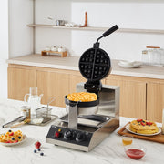 Commercial Waffle Maker, 1300W Round Waffle Baker Machine, Non-Stick Stainless Steel Belgian Waffle Iron, V952-SYBLSHFBJDP1II7A0V3