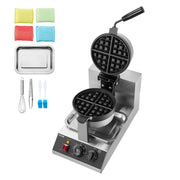 Commercial Waffle Maker, 1300W Round Waffle Baker Machine, Non-Stick Stainless Steel Belgian Waffle Iron, V952-SYBLSHFBJDP1II7A0V3