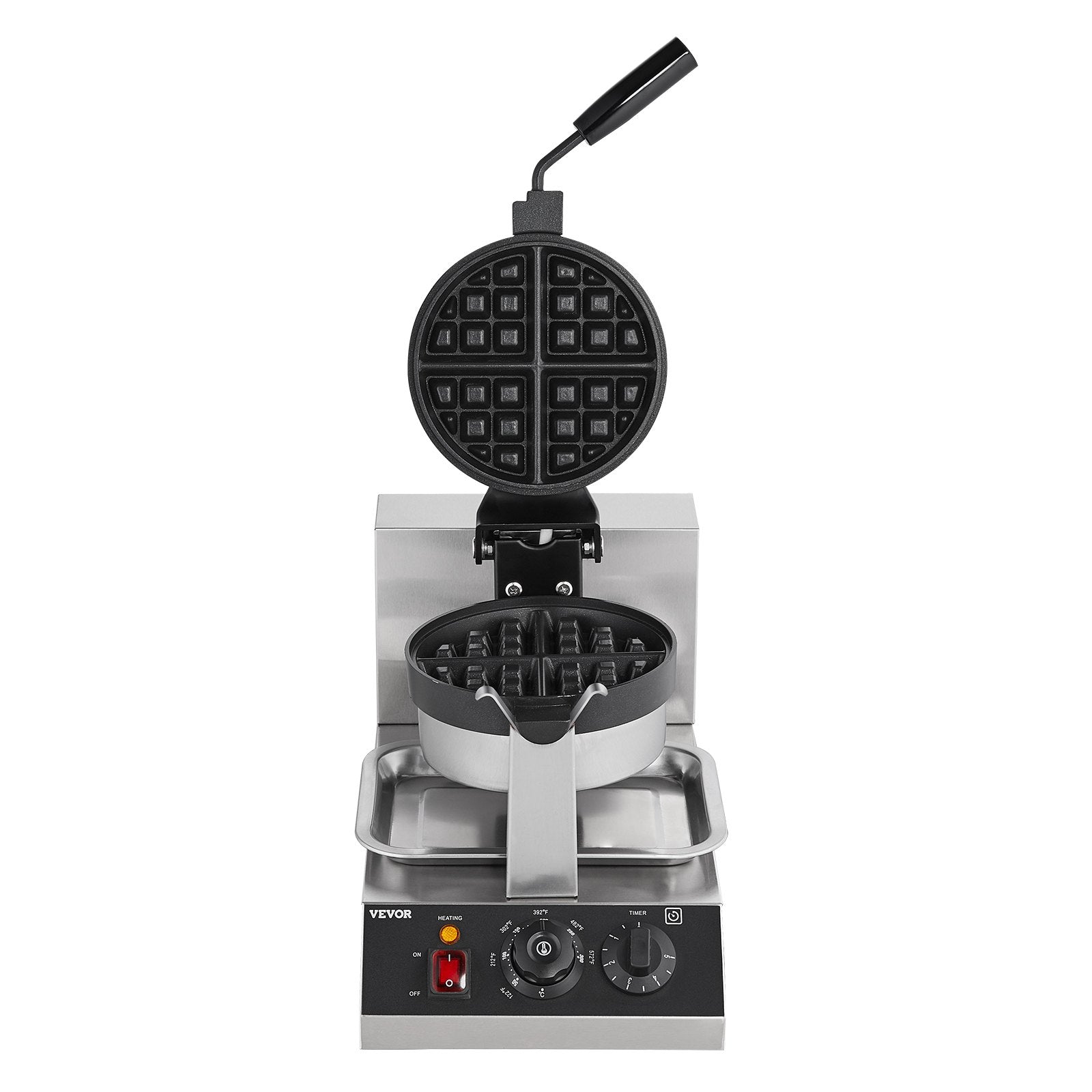 Commercial Waffle Maker, 1300W Round Waffle Baker Machine, Non-Stick Stainless Steel Belgian Waffle Iron, V952-SYBLSHFBJDP1II7A0V3