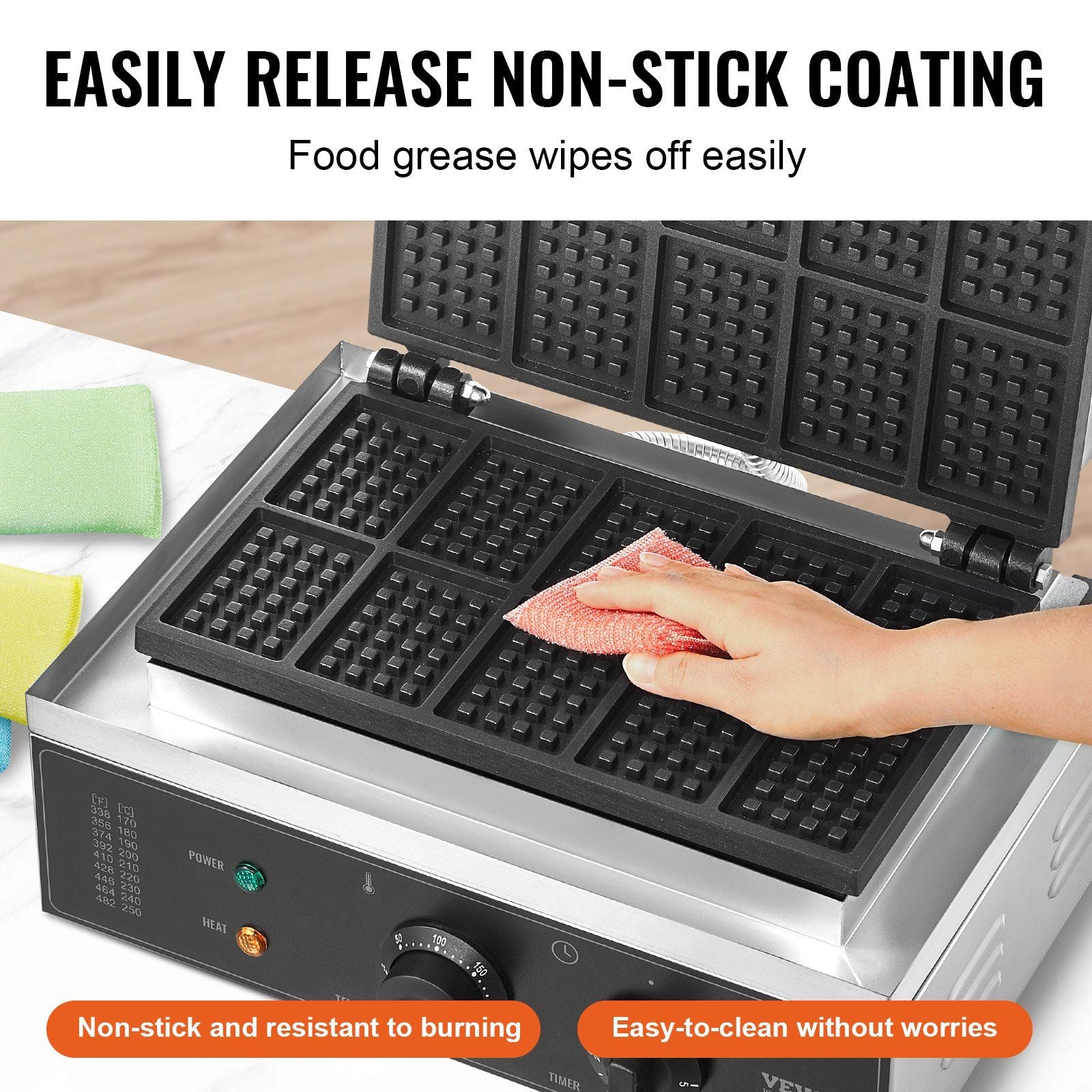 Commercial Waffle Maker, 10PCS Rectangle Waffle Baker Machine, 1550W Non-Stick Stainless Steel Belgian Waffle V952-SYBLSHFBJDP1VHULYV3