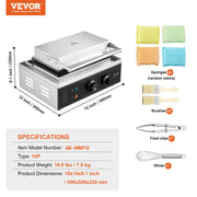 Commercial Waffle Maker, 10PCS Rectangle Waffle Baker Machine, 1550W Non-Stick Stainless Steel Belgian Waffle V952-SYBLSHFBJDP1VHULYV3