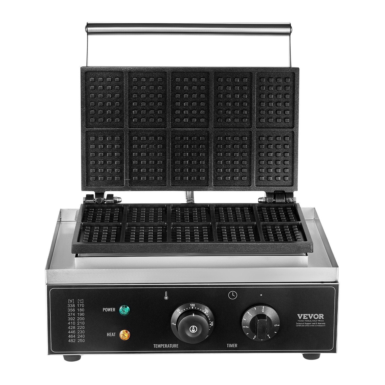Commercial Waffle Maker, 10PCS Rectangle Waffle Baker Machine, 1550W Non-Stick Stainless Steel Belgian Waffle V952-SYBLSHFBJDP1VHULYV3