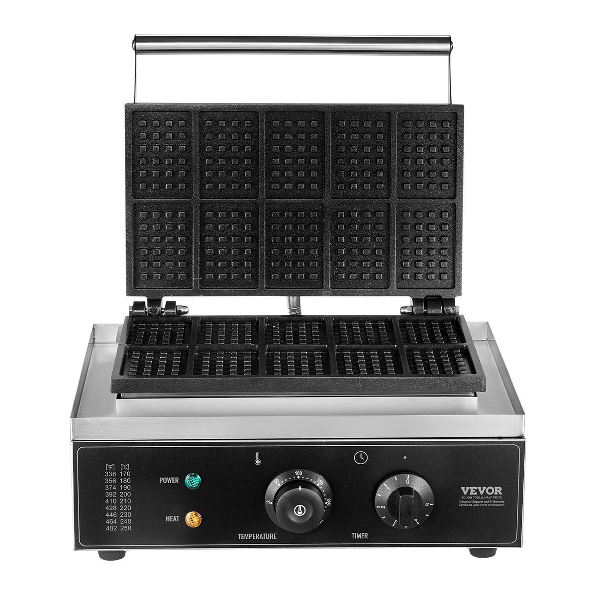 Commercial Waffle Maker, 10PCS Rectangle Waffle Baker Machine, 1550W Non-Stick Stainless Steel Belgian Waffle V952-SYBLSHFBJDP1VHULYV3