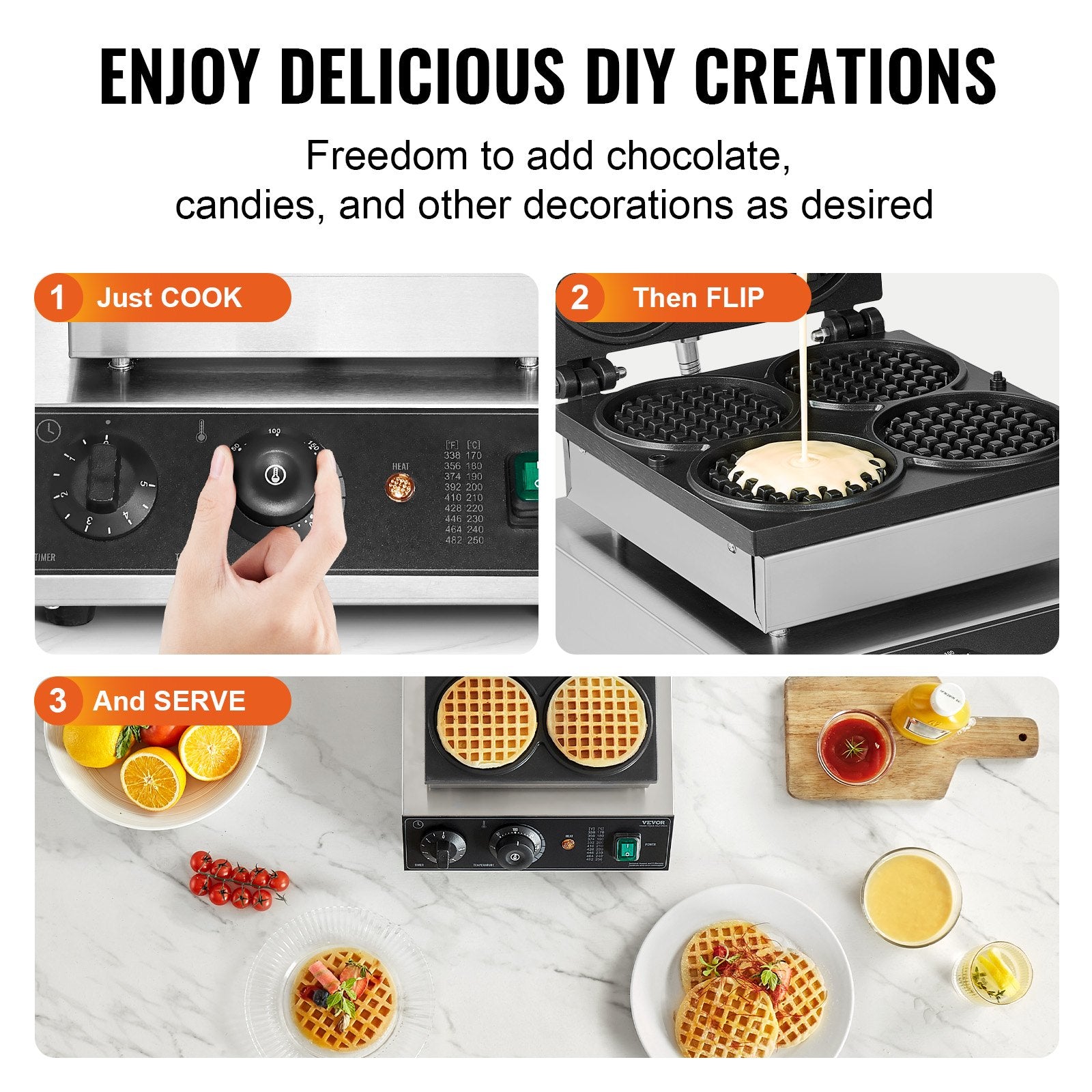 Commercial Waffle Maker, 4PCS Round Waffle Baker Machine,1750W Non-Stick Stainless Steel Belgian Waffle Iron V952-SYBLSHFBJDPF0EHRRV3
